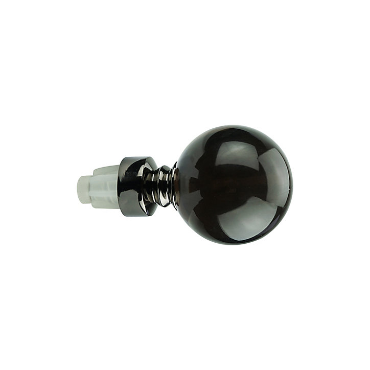 Embout boule pour barre à rideau en verre 28 mm Kimlos GoodHome noir