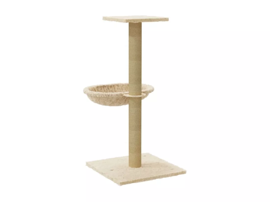 Arbre à chat avec griffoir en sisal Crème 74 cm