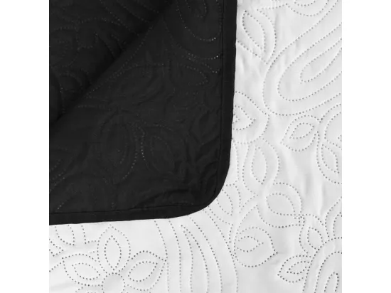 Couvre-lit à double face matelassé 170x210 Noir et blanc