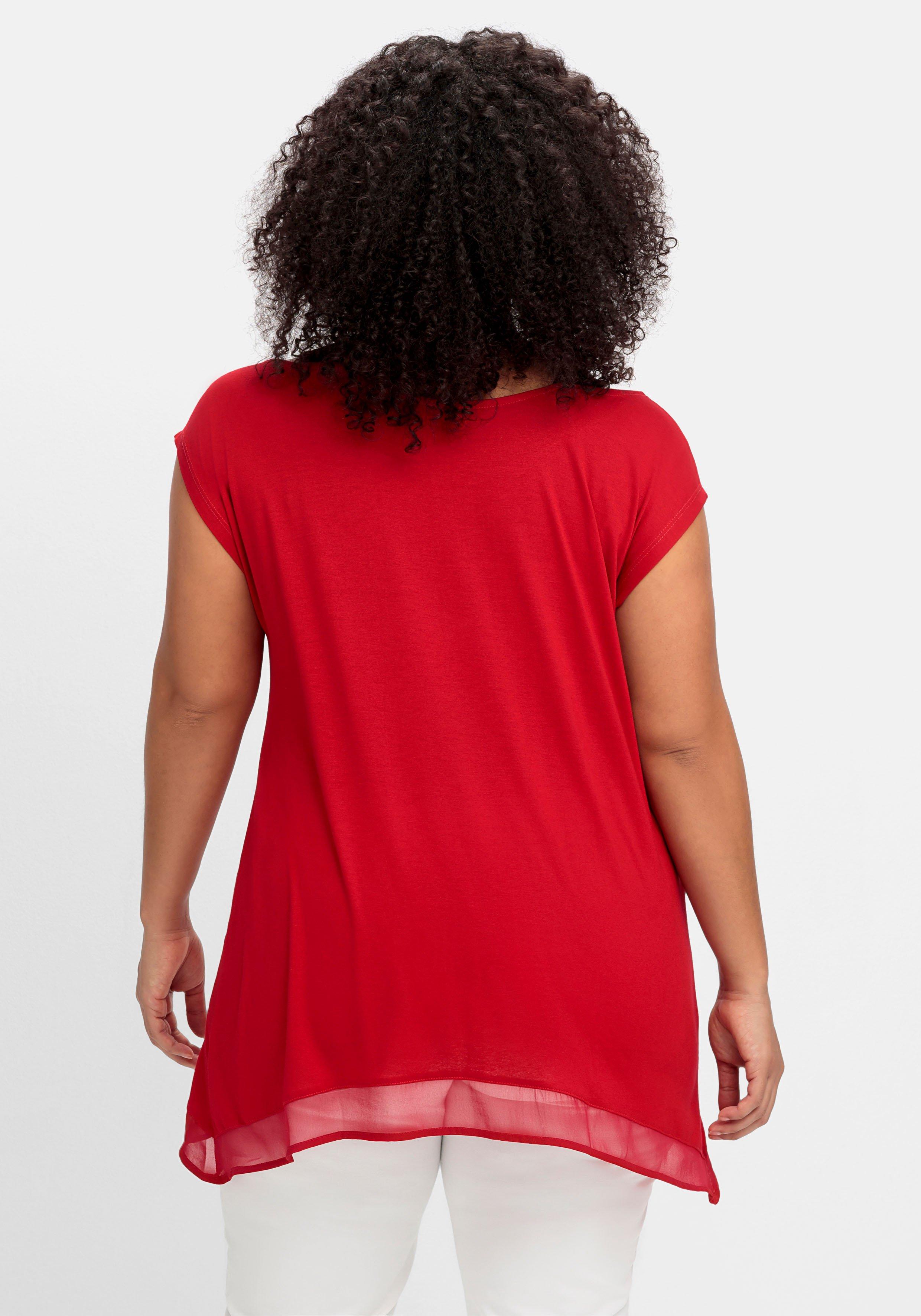 Longshirt mit Trägern und Blumendruck