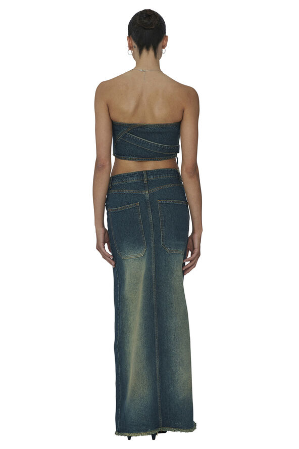 Cannari Concept Curved Slit Skirt Peridot blue