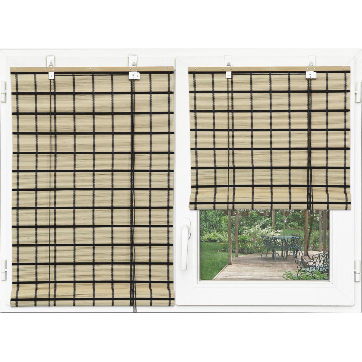STORE ENROULEUR BAGUETTES BAMBOU 150X180CM NOIR