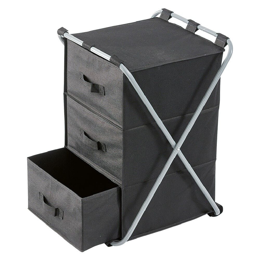 Tour de rangement pliable 3 tiroirs noir