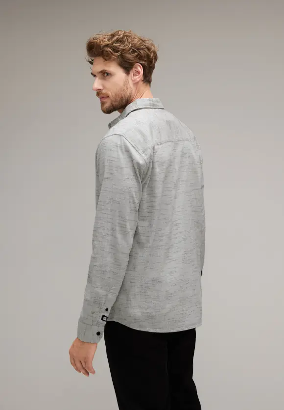 Melange Hemd - stone grey melange
