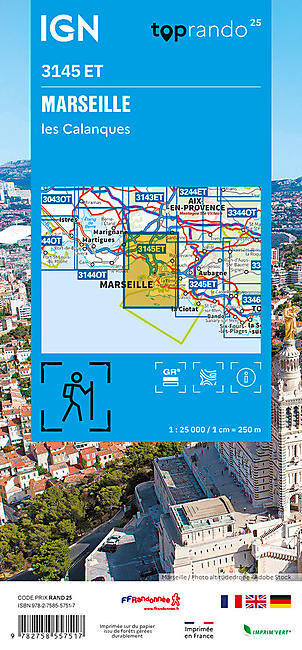 IGN - TOP RANDO25 3145ET - MARSEILLE IGN