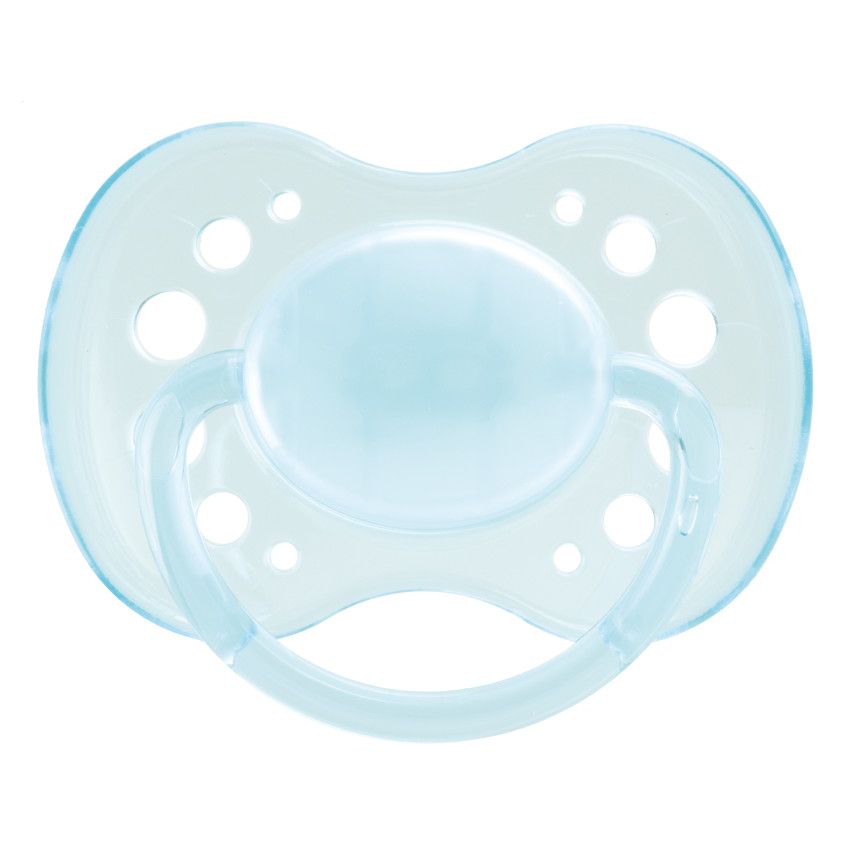 Sucette silicone anatomique 18 mois+ avec anneau - Bleu