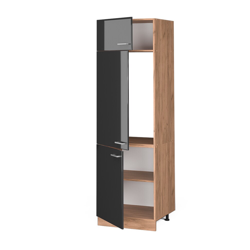 Vicco Kühlumbauschrank Küchenschrank Küchenzeile R-Line 60 cm Goldkraft Anthrazit