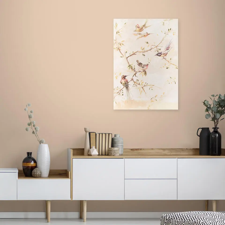 Art for the Home Canvas Geschilderde Details Sunset Birds 70x50cm