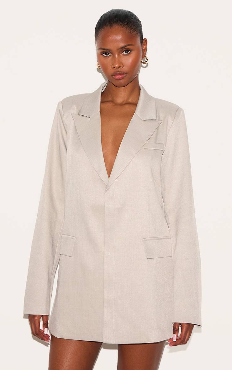 Gris Pierre Robe Blazer