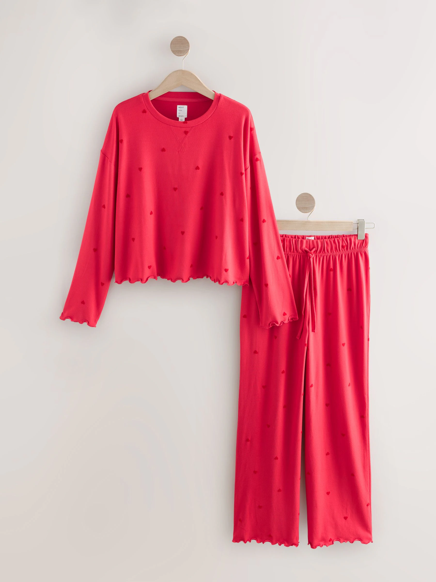 Rood met sterren - Zachte pyjama met lange mouwen