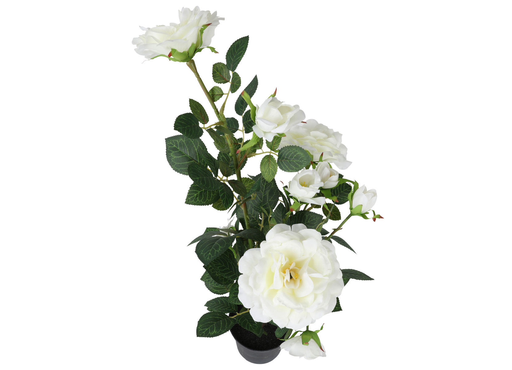 Künstliche Rose im Topf 30x76cm Weiß