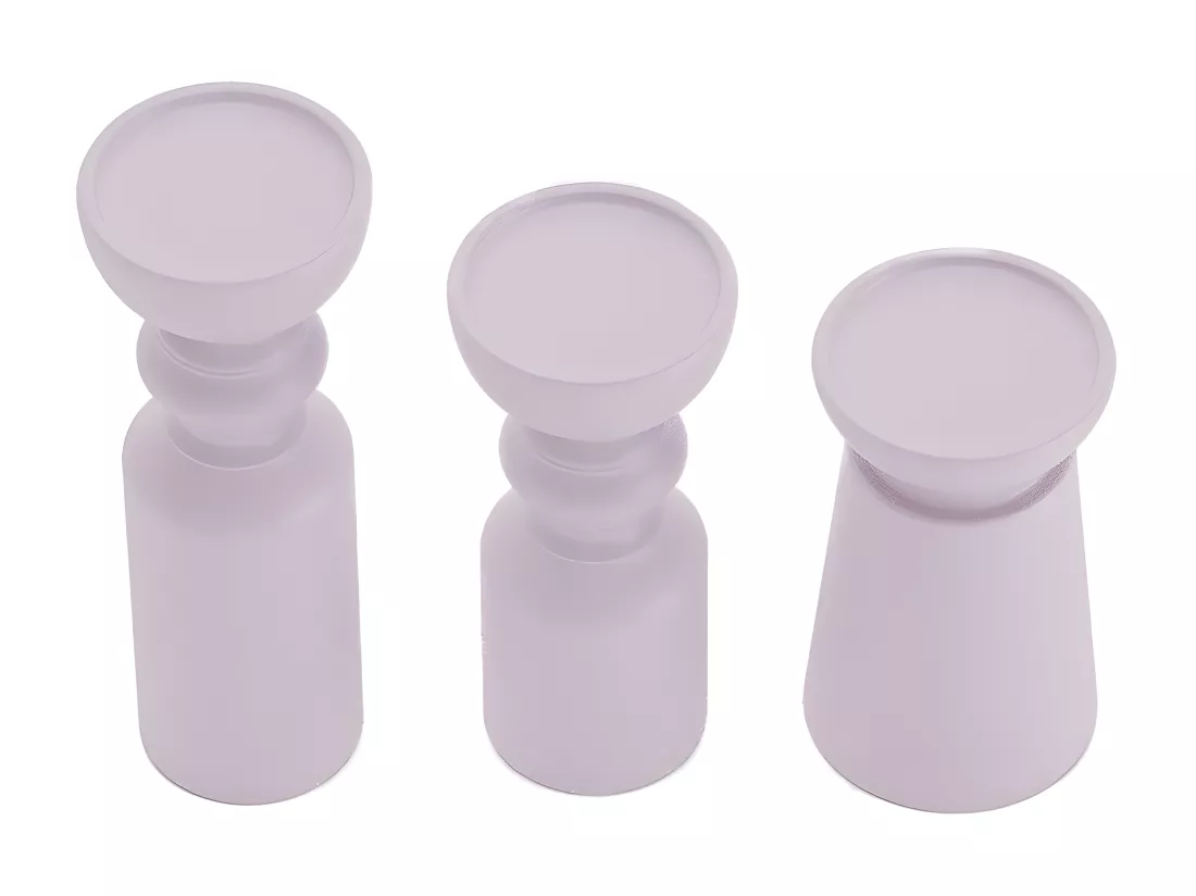 BOSTON - Set de 3 bougeoirs bois design