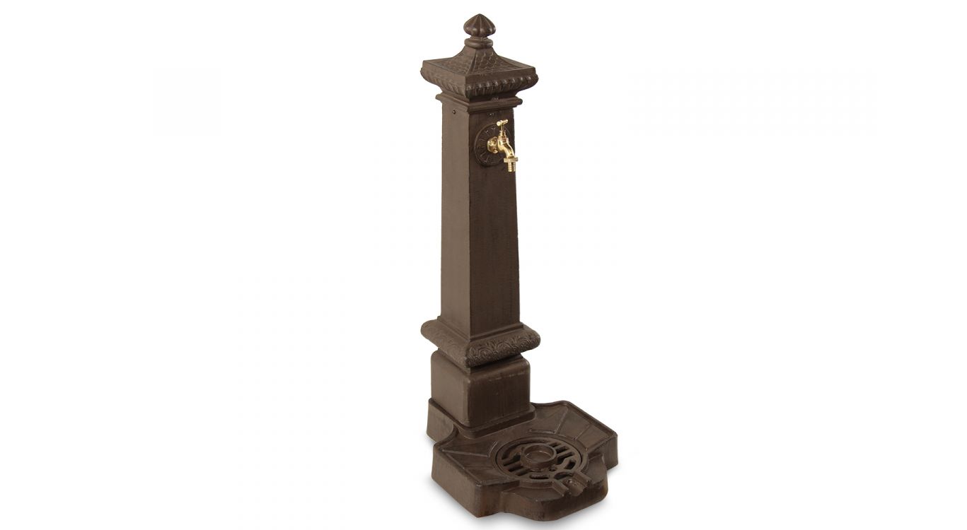 Fontaine de jardin aluminium marron 38x47x99cm