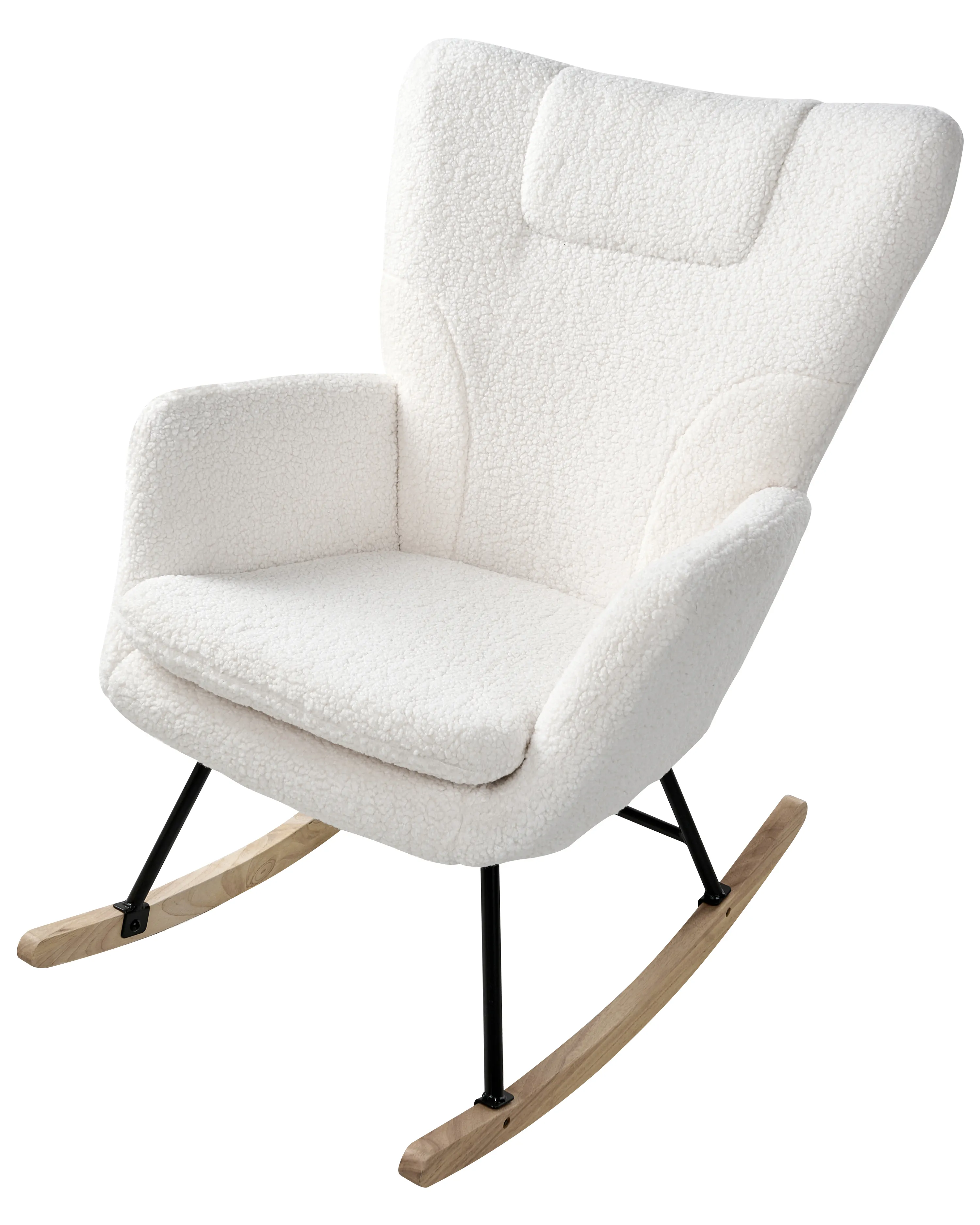 Schommelstoel SANDVE Bouclé Wit
