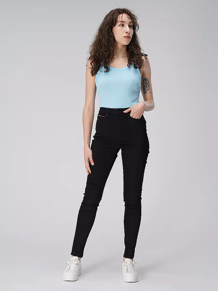 TOMMY JEANS Highwaist Jeans Super Skinny Fit Sylvia schwarz