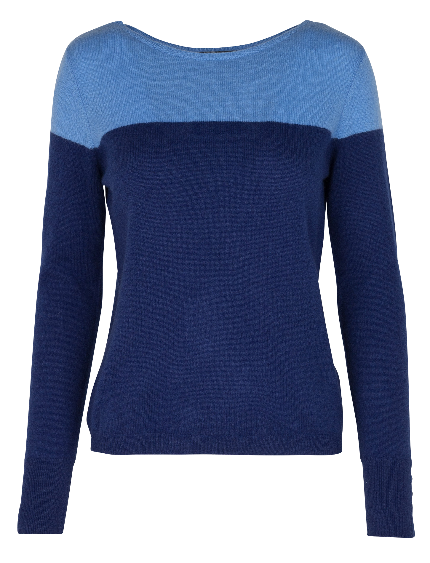 ZOE - Pull droit col rond en cachemire | Bleu