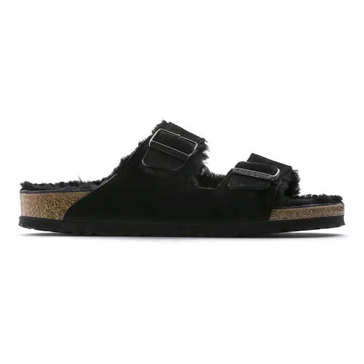 BIRKENSTOCK Sandales Arizona Shearling - Collection Adulte  | Noir