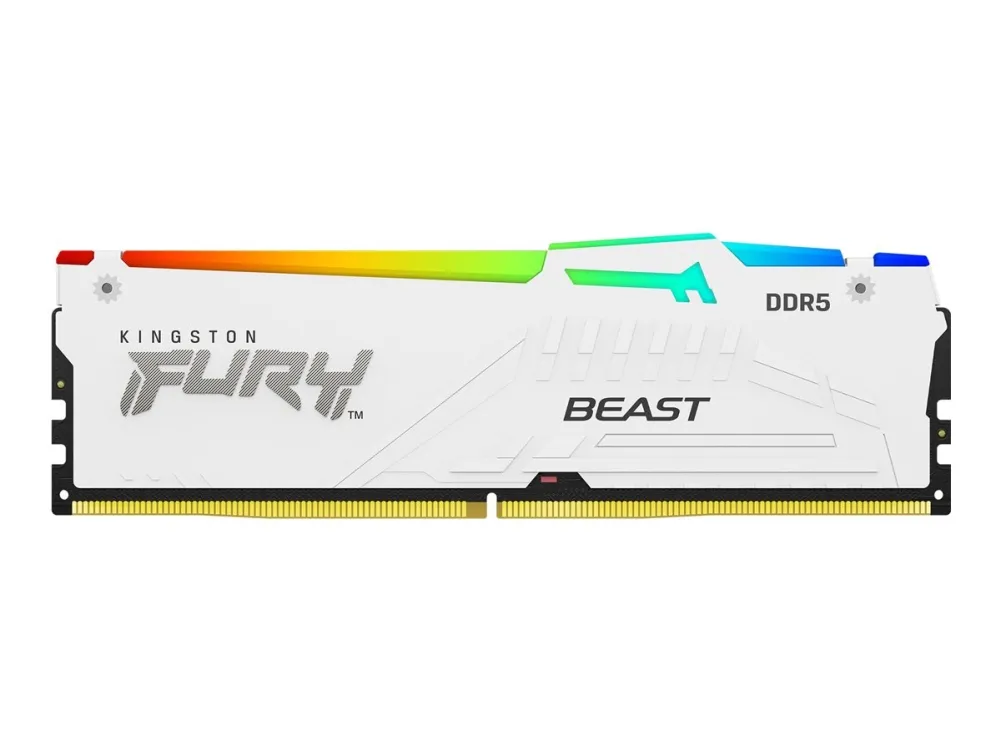 Kingston FURY Beast RGB - DDR5 - sæt - 64 GB: 2 x 32 GB - DIMM 288-PIN - 5600 MT/s / PC5-44800 - CL40 - 1.25 V - ikke bufferet - on-die ECC - hvid