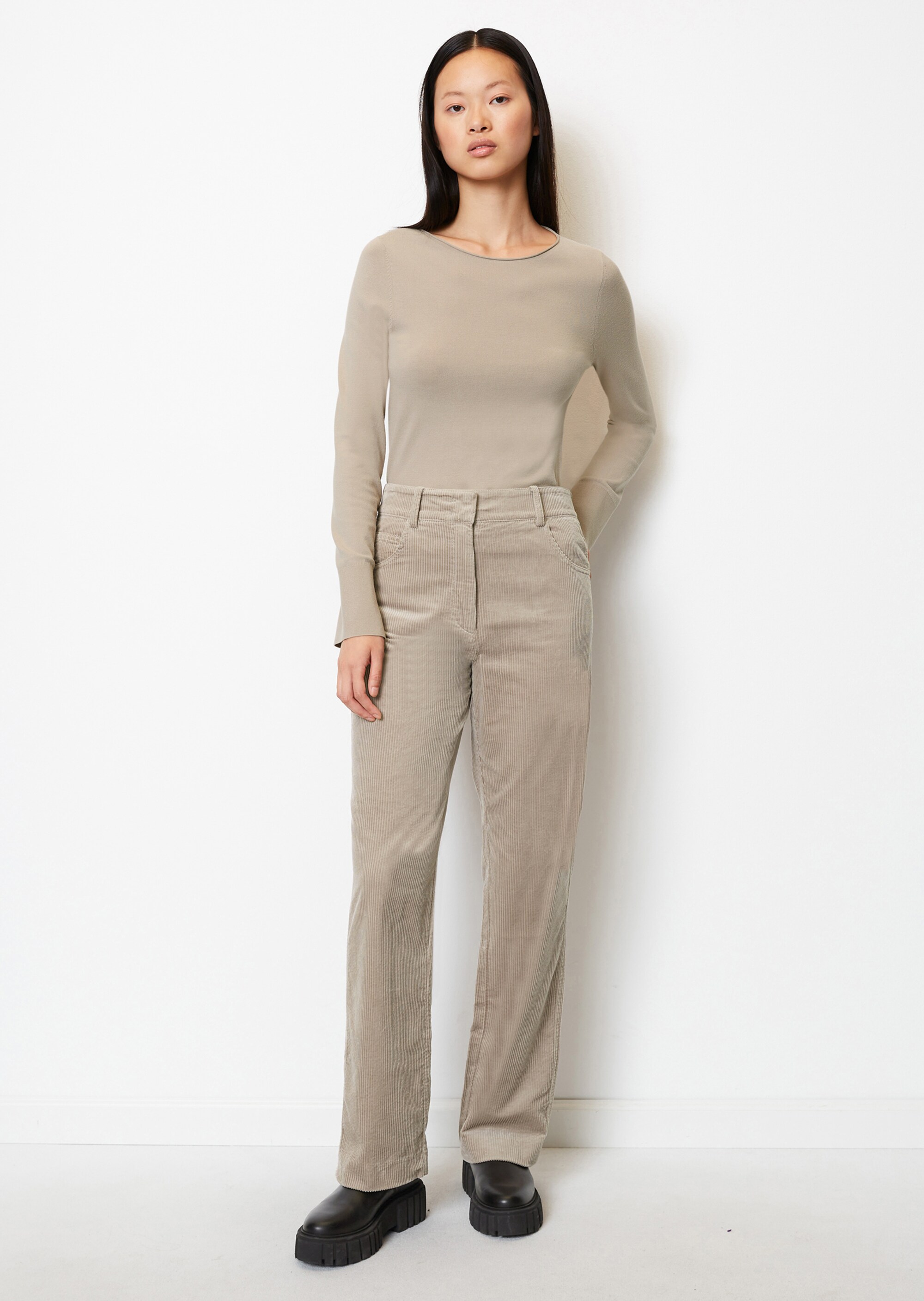 Feinstrick-Pullover slim aus LENZING™ ECOVERO™