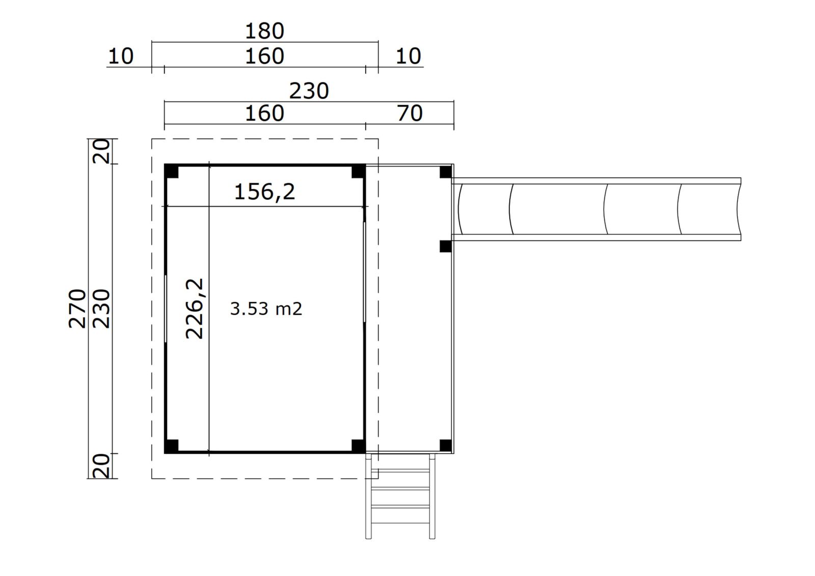 Kinderspielhaus TIVOLI 1 - carbongrau - 160x230 cm