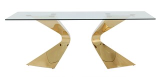 KARE DESIGN Esstisch GLORIA 100 x 200 cm goldfarbig