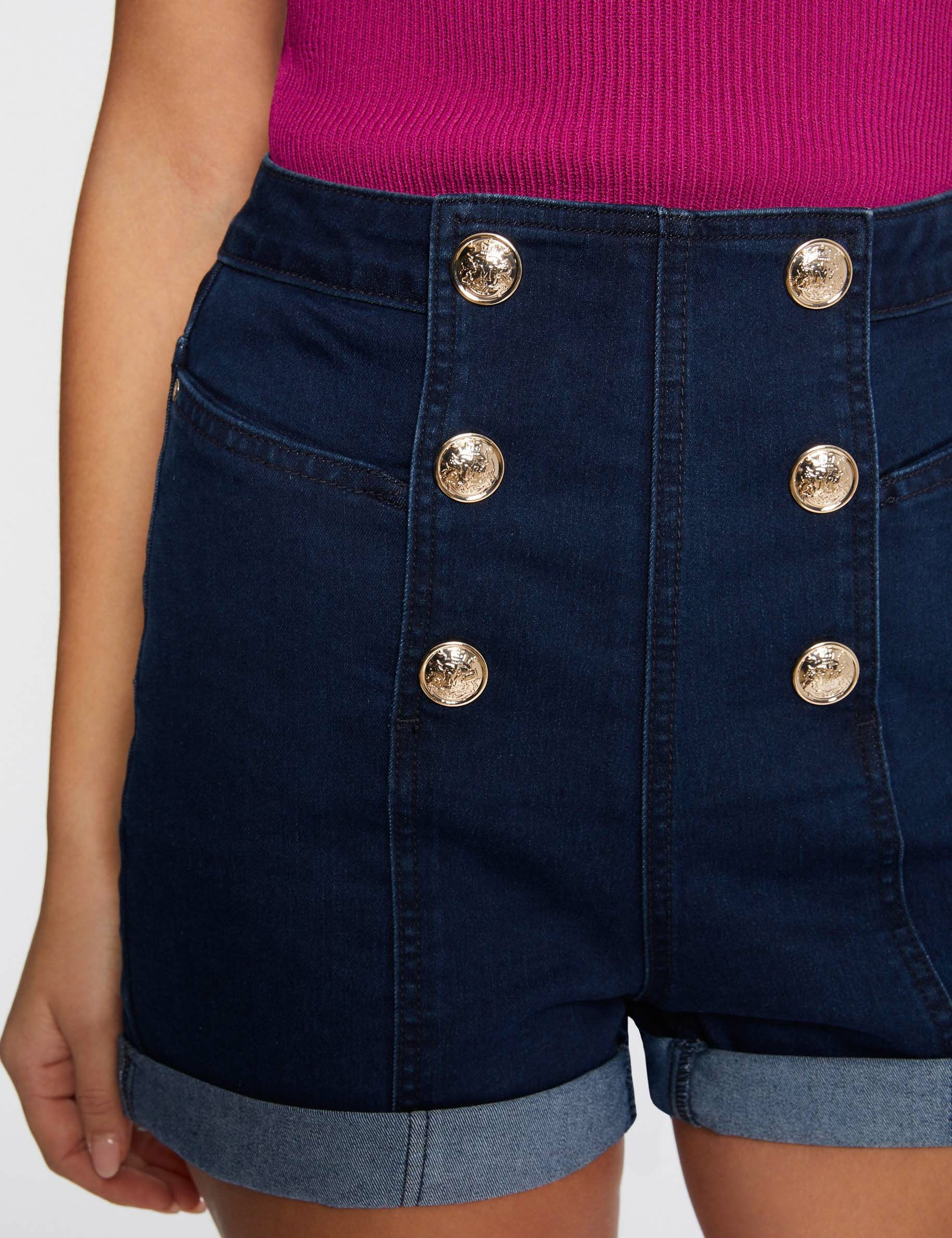 Short ajusté à ponts en jean jean brut femme - jean_brut