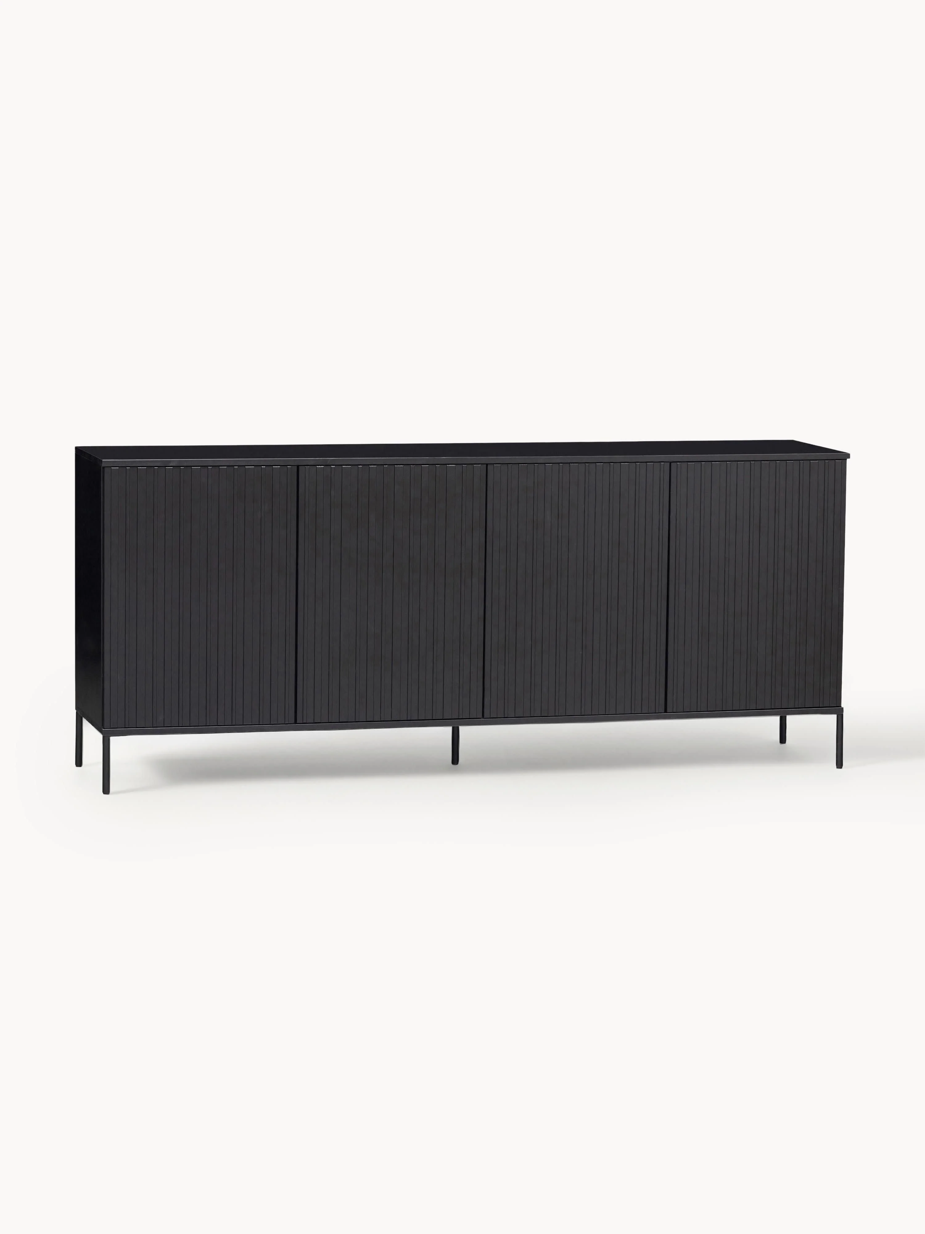 Dressoir Avourio van grenenhout met geribde voorkant