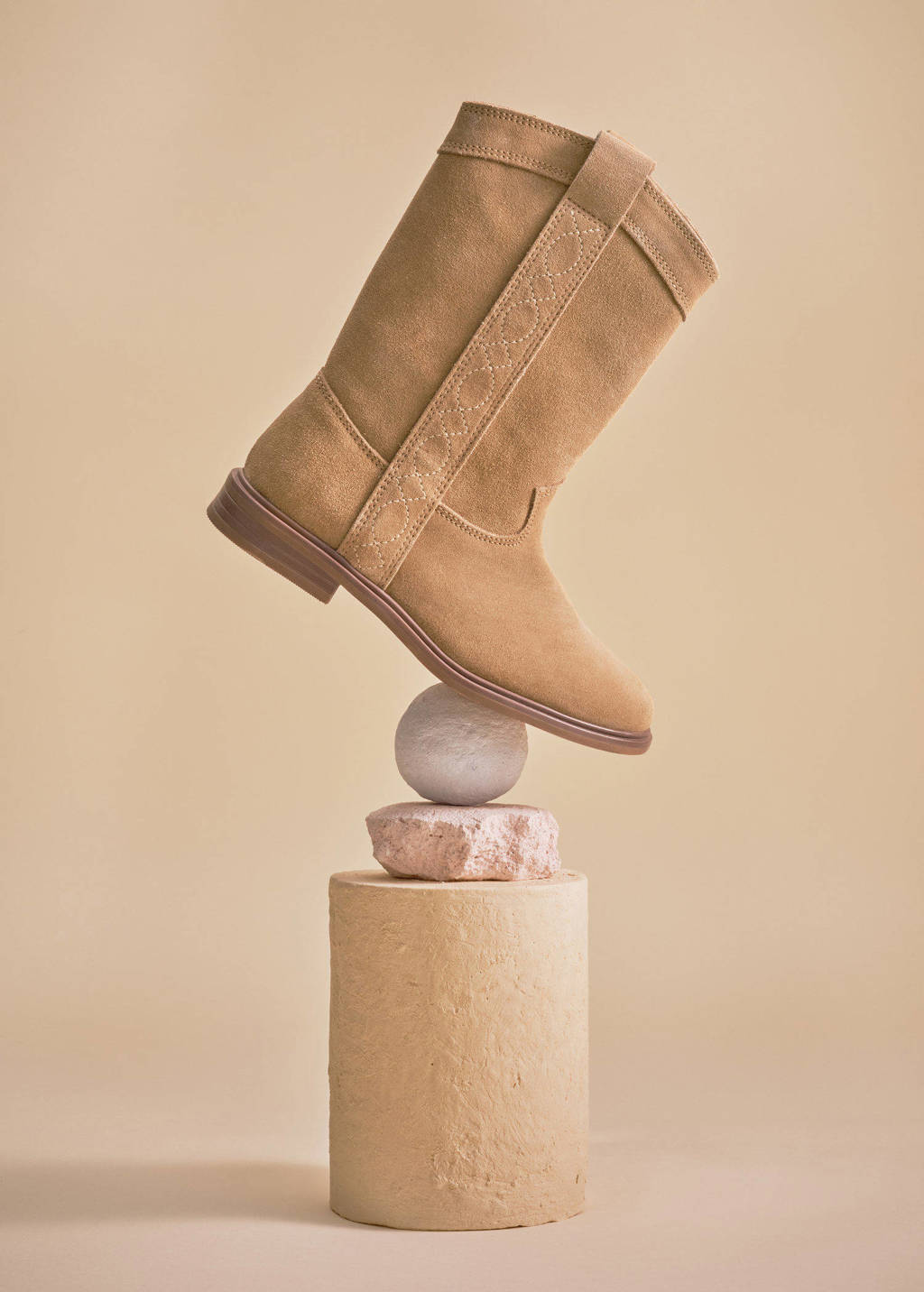 Mango Kids suède laarzen beige