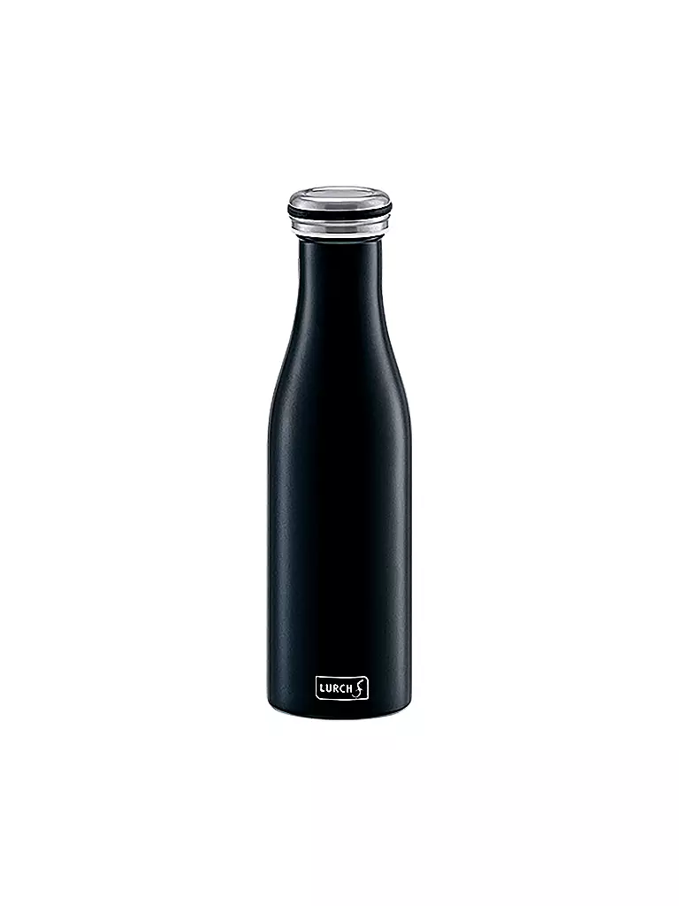 LURCH Isolierflasche - Thermosflasche Edelstahl 0,5l mattschwarz schwarz