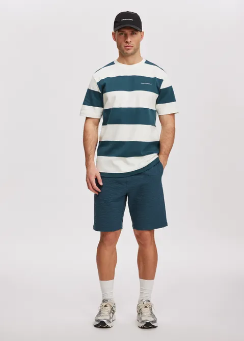T-shirt met strepen blauw (PETROL)
