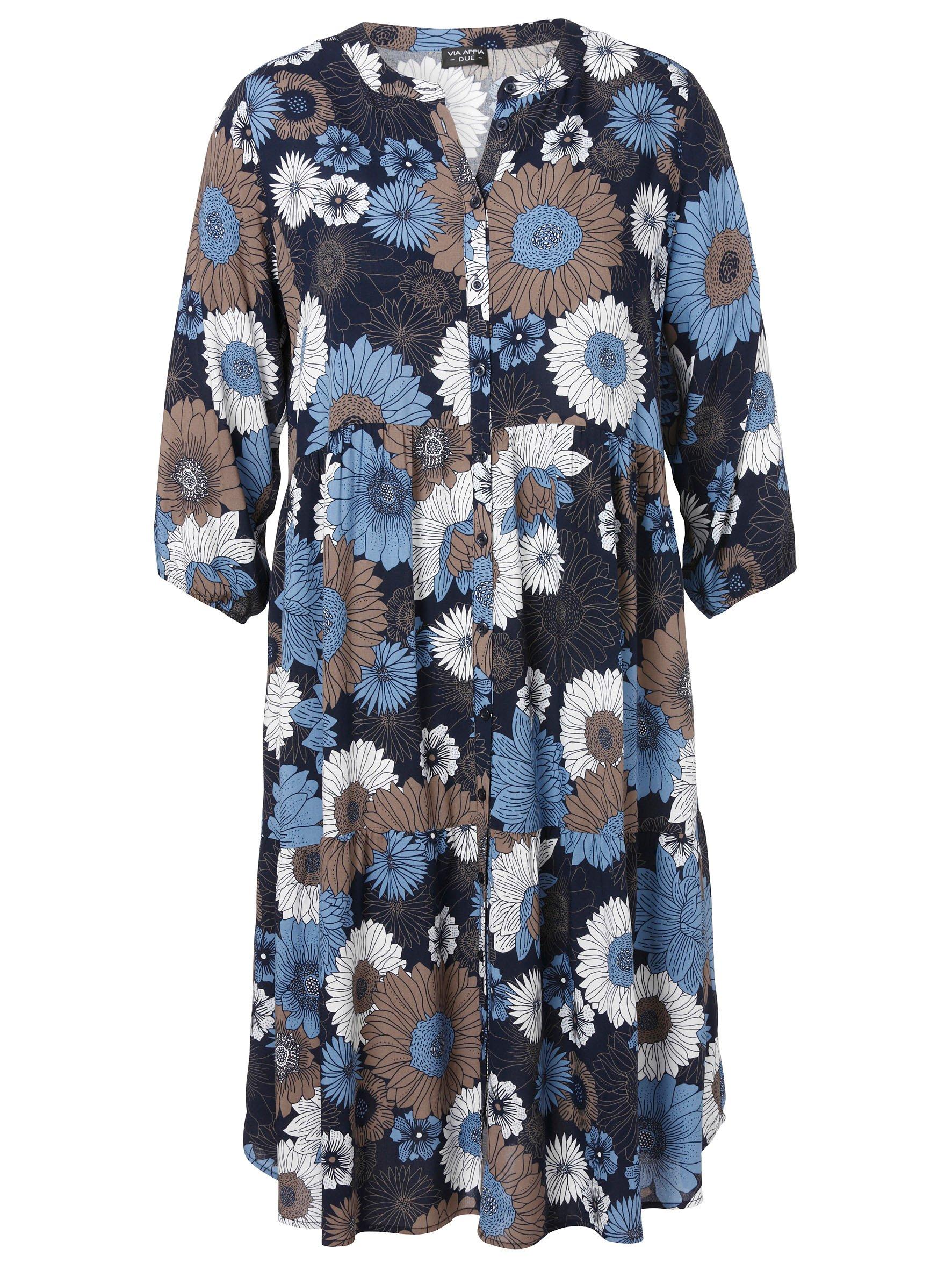 Stufenkleid mit Blumenprint, in Maxilänge