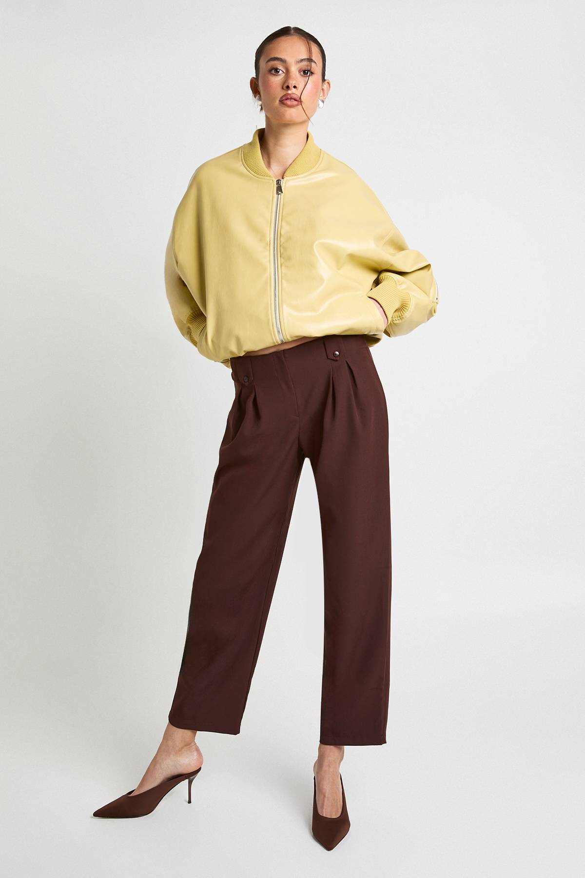 boohoo Pantalon à jambe tonneau