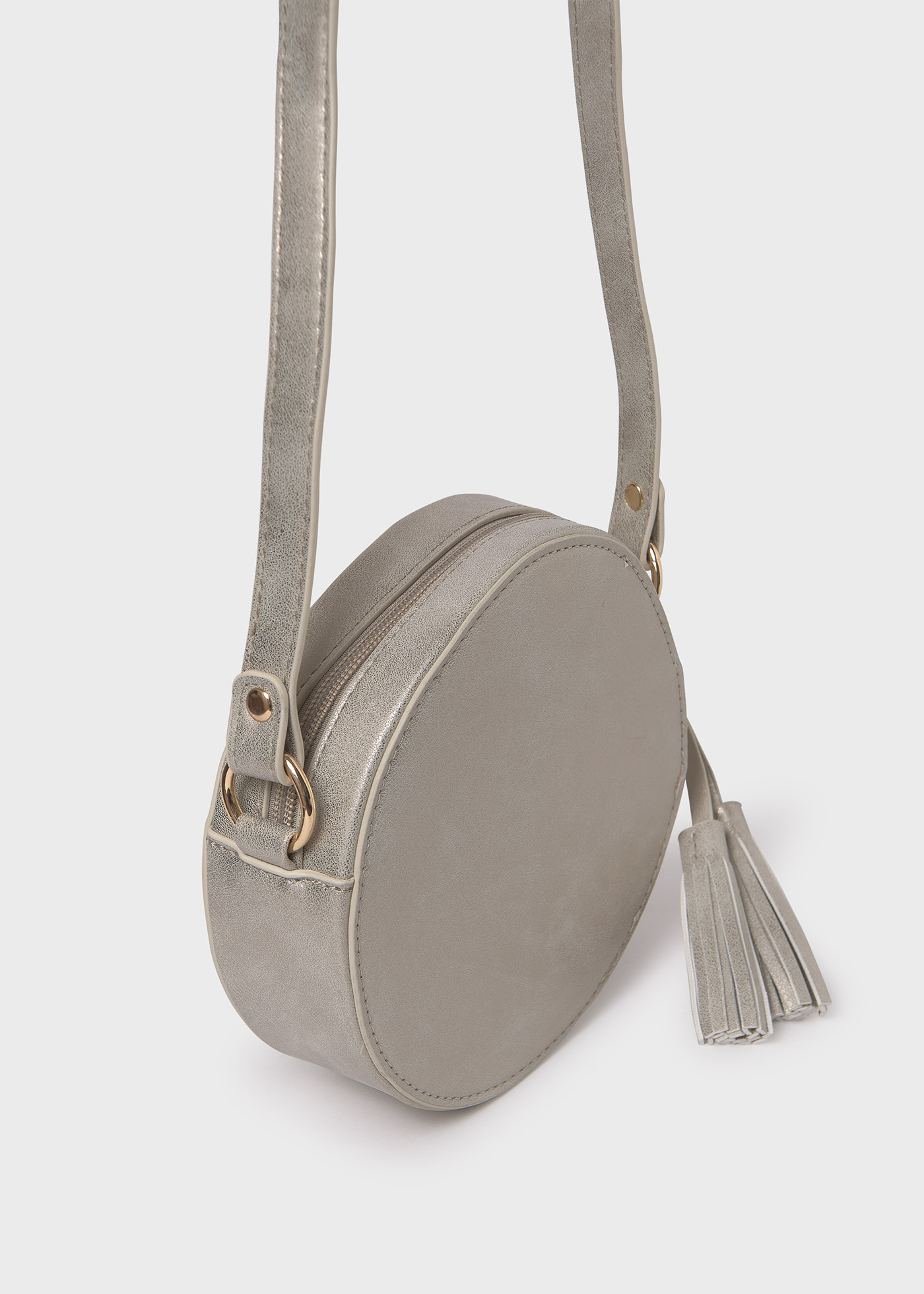 Bolsa redonda com franjas para meninas