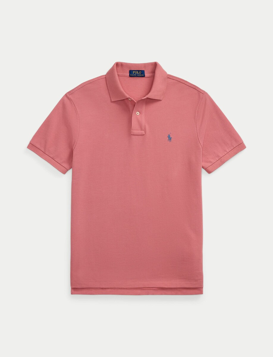 POLO RALPH LAUREN<br>Camisa polo reta de algodão com bordado de jogador de pônei