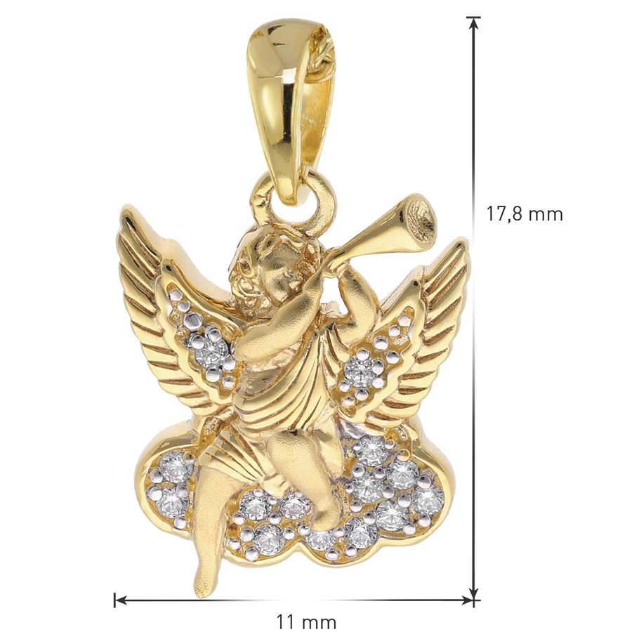 trendor Anhänger Engel 333  8K Gold + vergoldete Silberkette für Kinder gold
