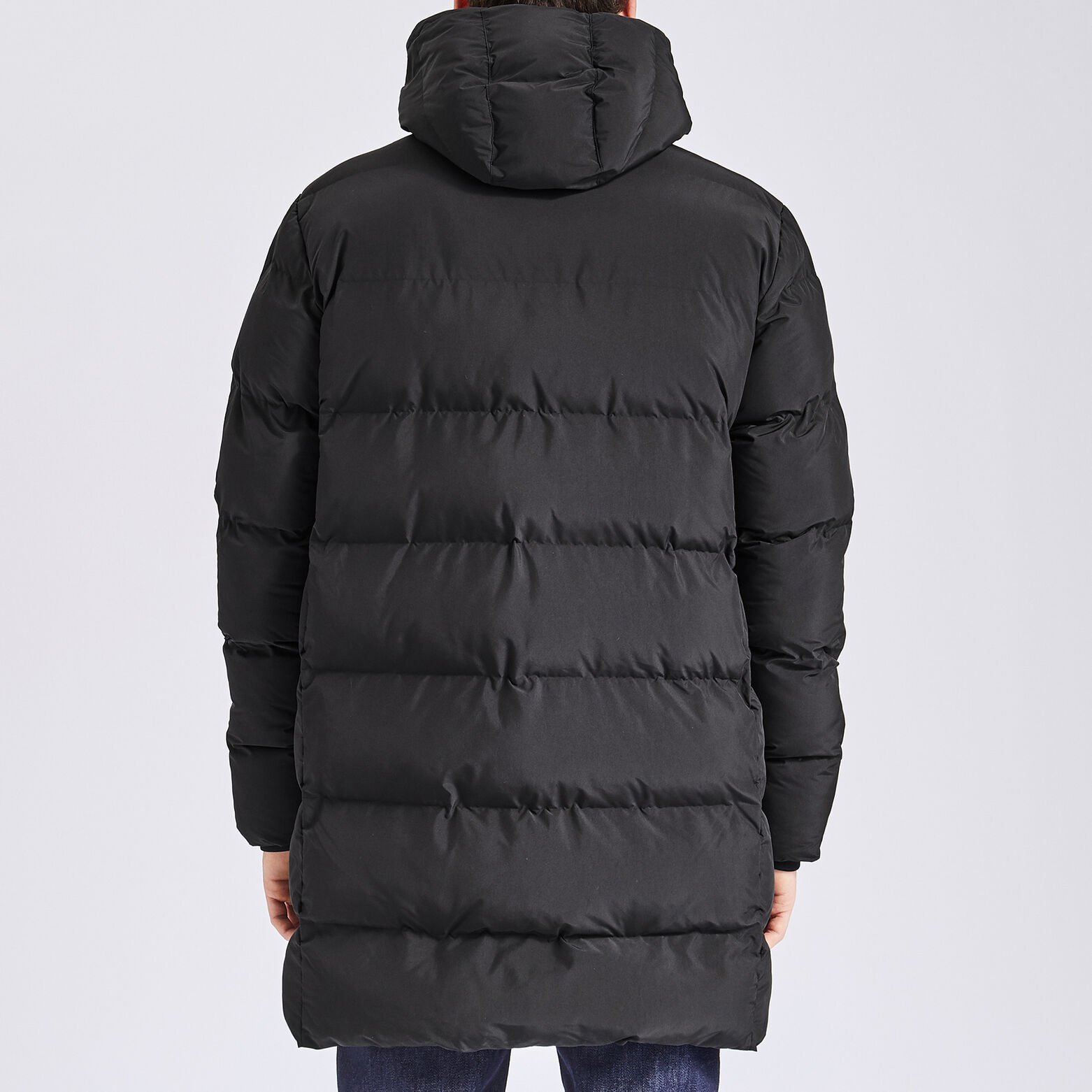Doudoune longue à capuche Noir