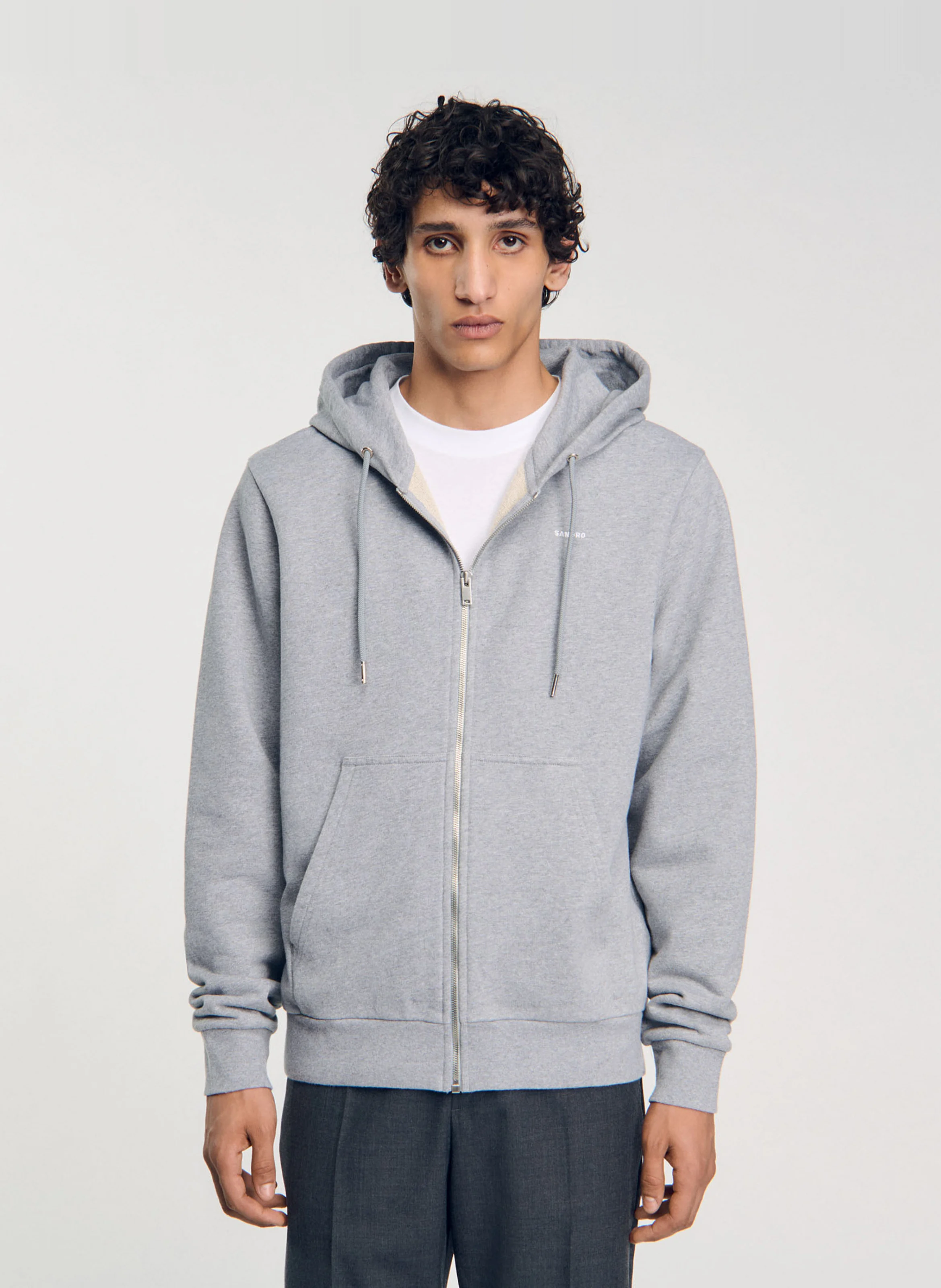 Sweat à capuche en coton mélangé | Gris