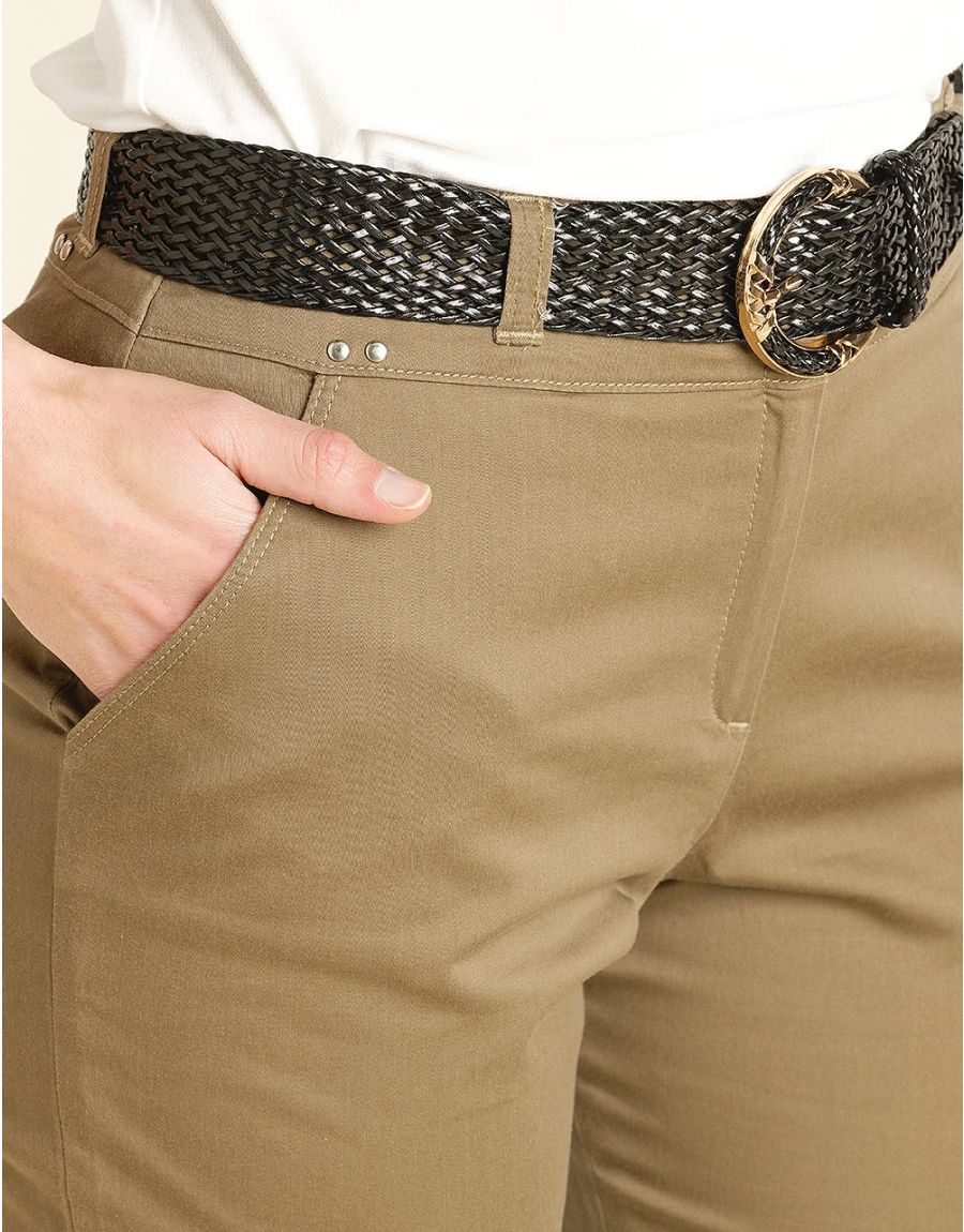 Pantalon 7/8e beige taupe