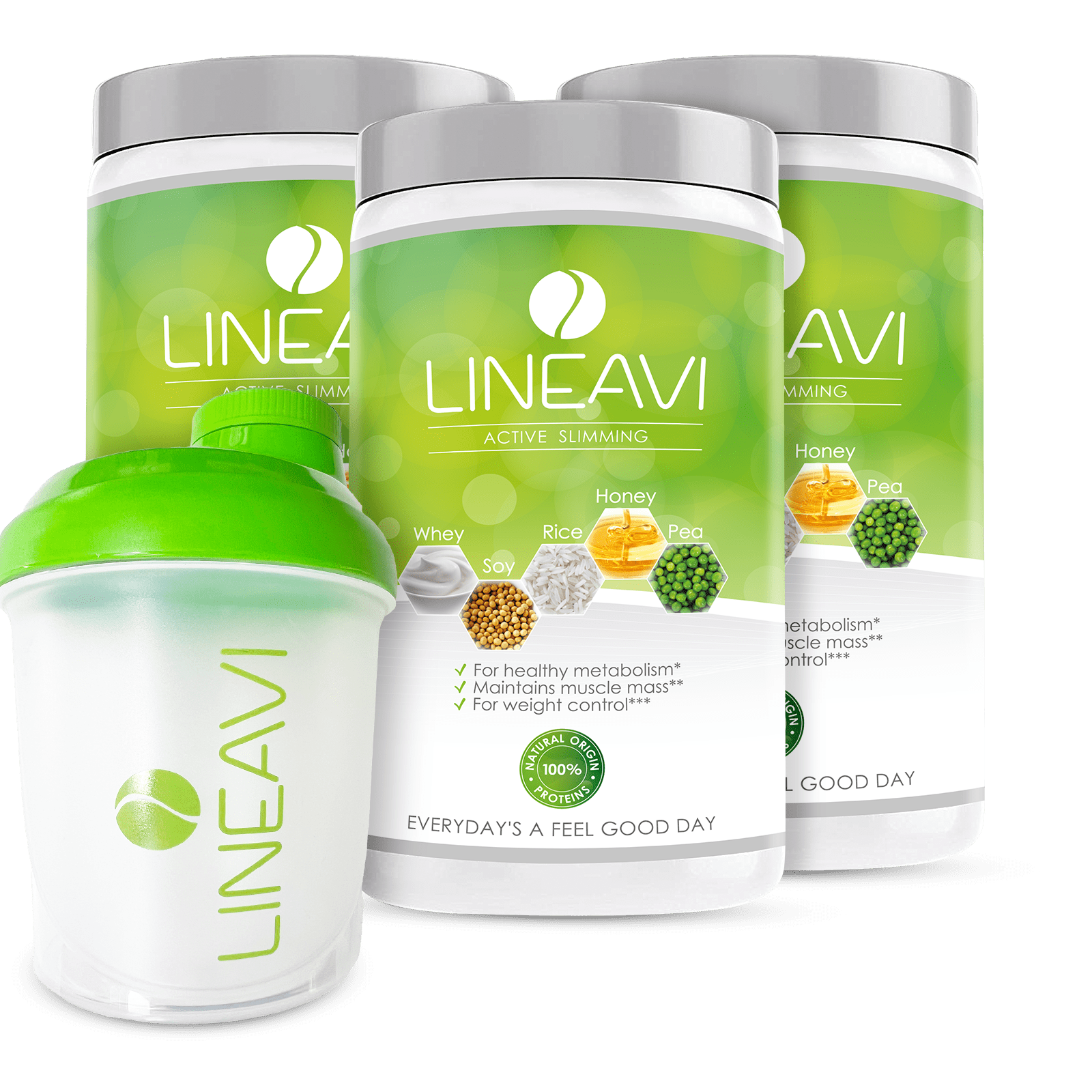 LINEAVI Aktivkost Diät Shake + Shaker (3x500g)