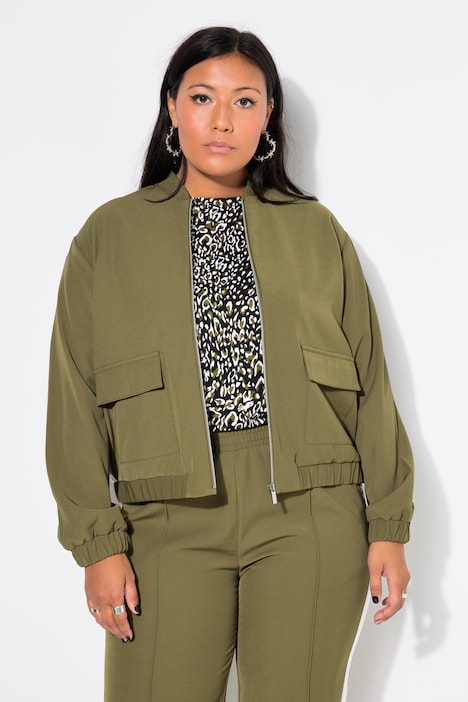 Blouson, cropped, weiter Langarm, Seiteneinsatz