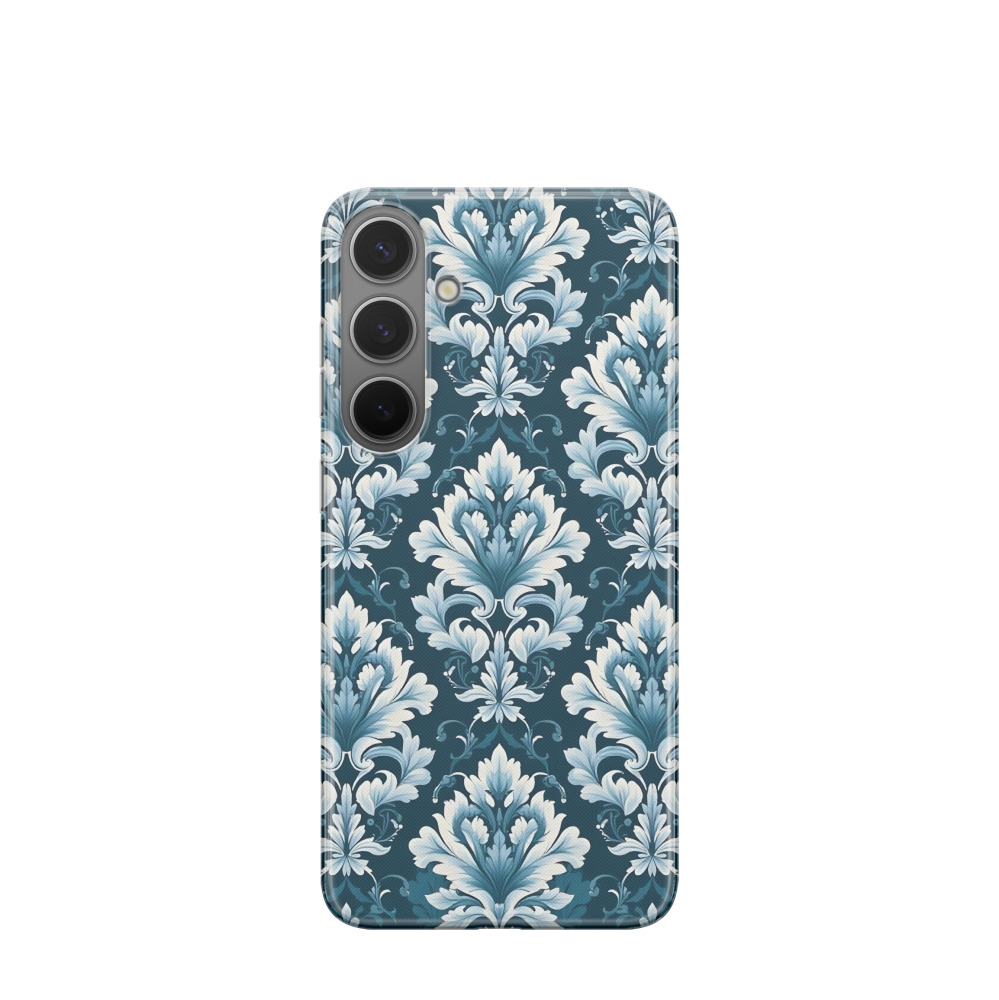 Samsung Galaxy S24 Plus Gummi Hülle Majolika-Winterpracht - Blau