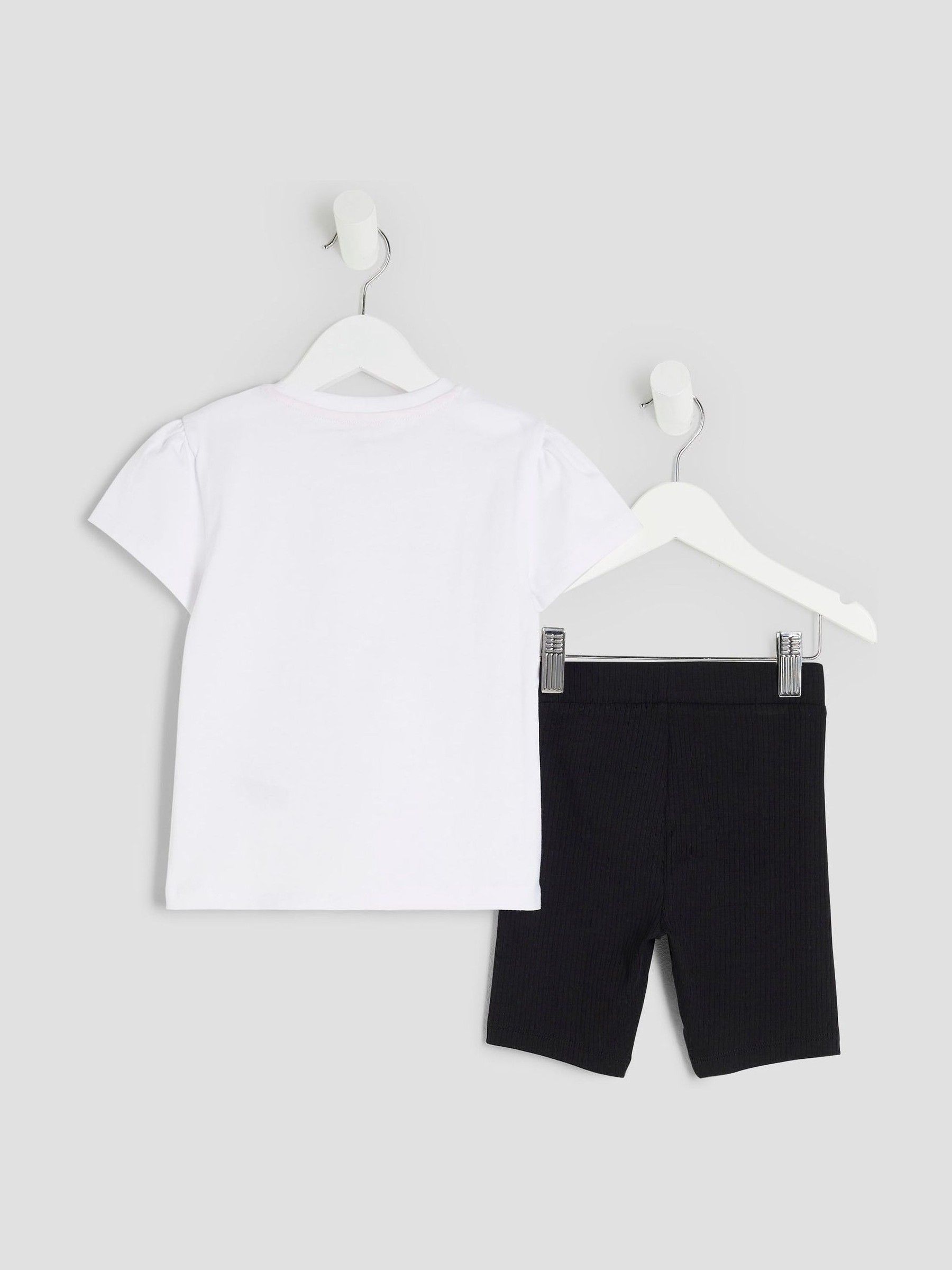 River Island White Bow T-Shirt and Short Set