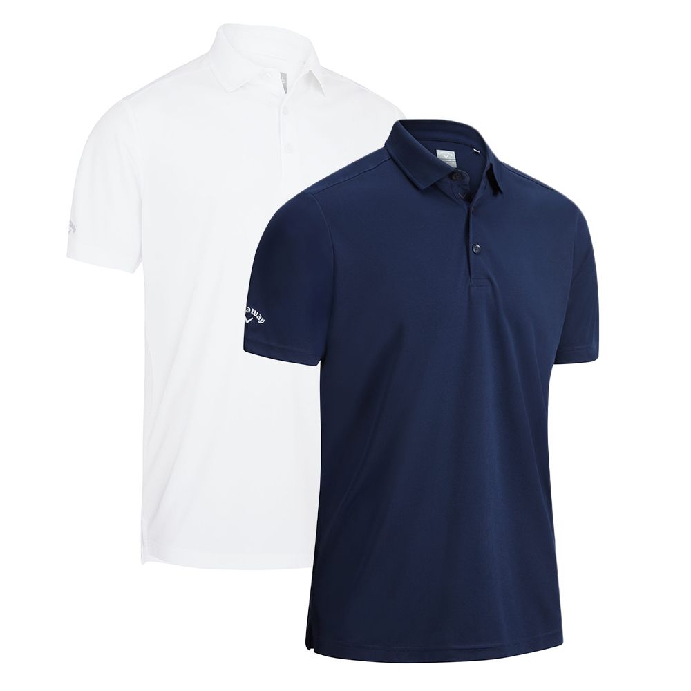 Solid Tournament Pique Herre 2 Pack Hvit Navy