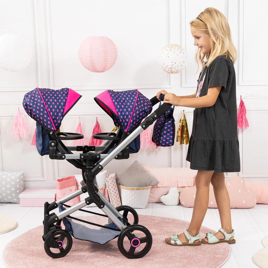 bayer Design Zwillings-Puppenwagen Twin Neo mit Einhorn