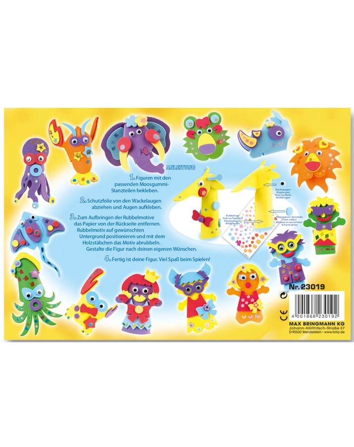 Moosgummi Fingerpuppen-Set, 61-teilig