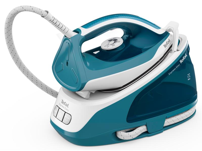 Tefal Express Easy SV6131CH Türkis/Weiss Leistungsstarke und kompakte Dampfbügelstation