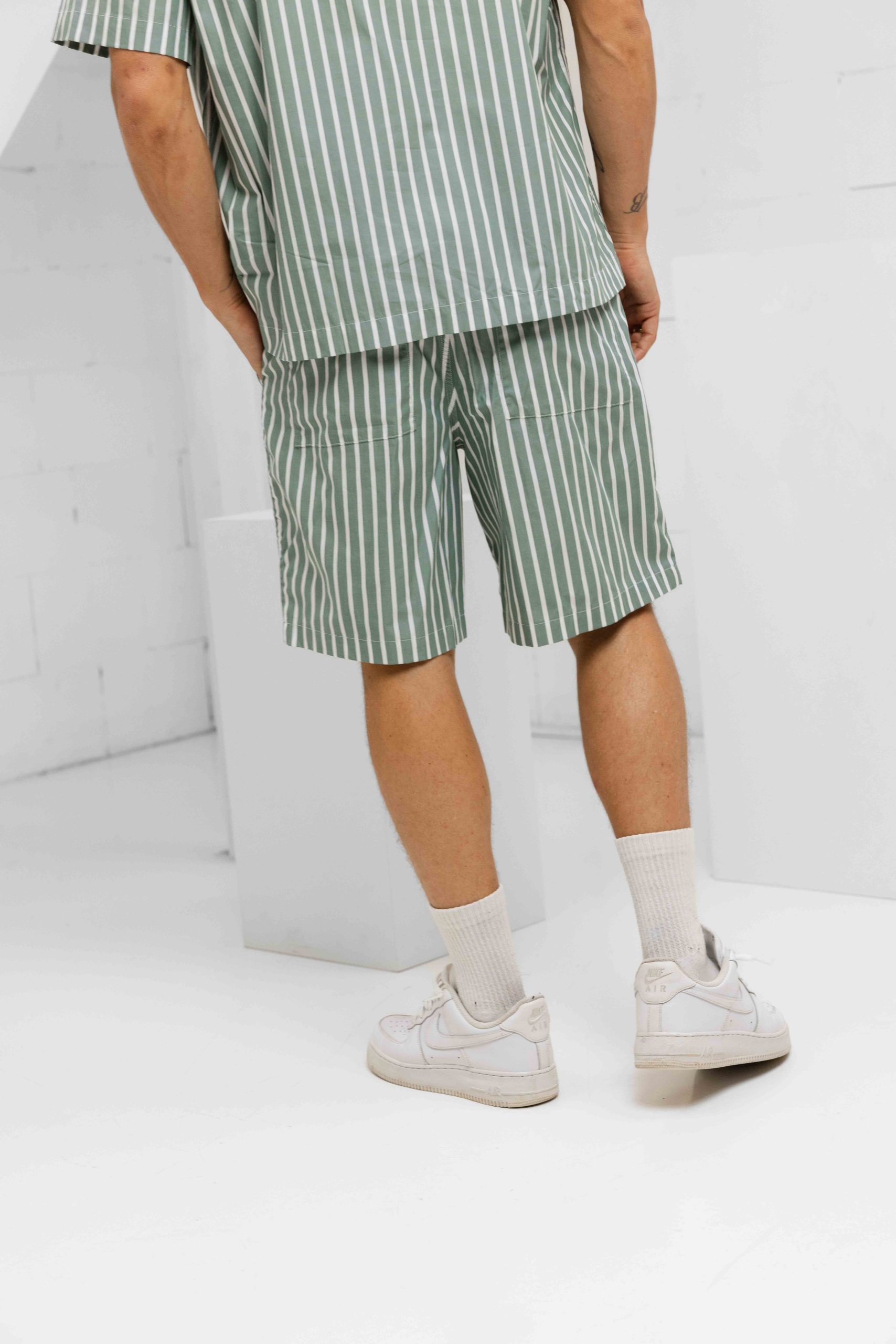 Lacoste Striped Zomerset Heren Groen/Wit