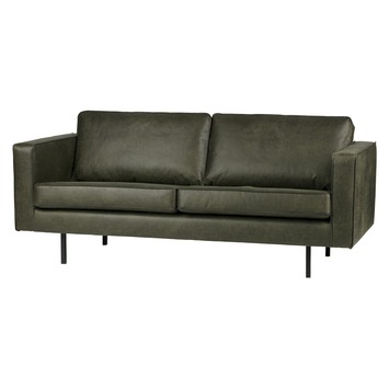 WOOOD Bank Indy 2,5 zits leatherlook warmgroen