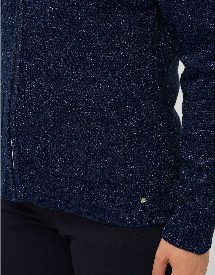 Gilet maille marine irisé