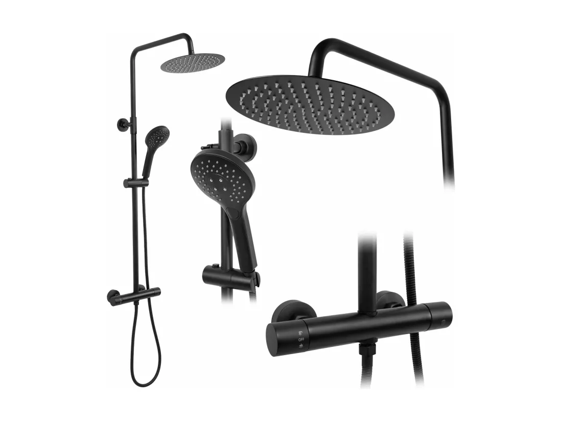 Kit De Douche Avec Thermostat Rea Vincent Termostat Black